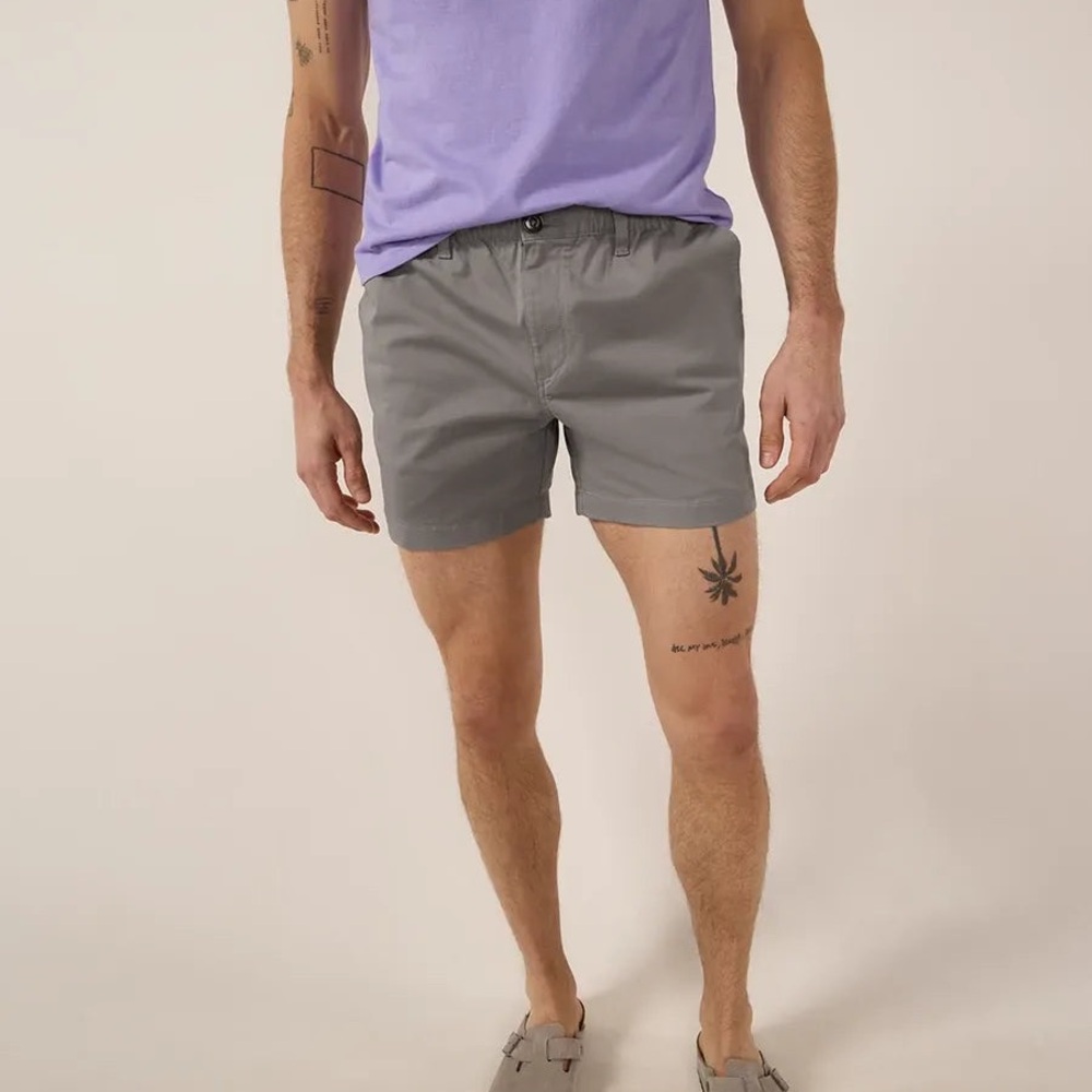 Mens Chubbies 5.5 inch Original Stretch Silver Linings Shorts - Grey Size Medium